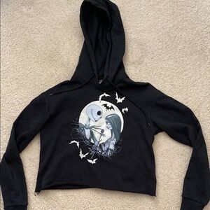 Disney Black NBC‎ Nightmare Before Christmas Graphic Hoodie Sweater
